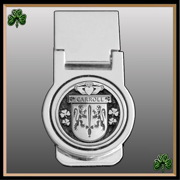 Carroll Irish Disk Coat of Arms Round Money Clip