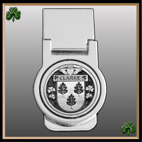 Clarke Irish Disk Coat of Arms Round Money Clip