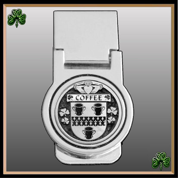 Coffee Irish Disk Coat of Arms Round Money Clip