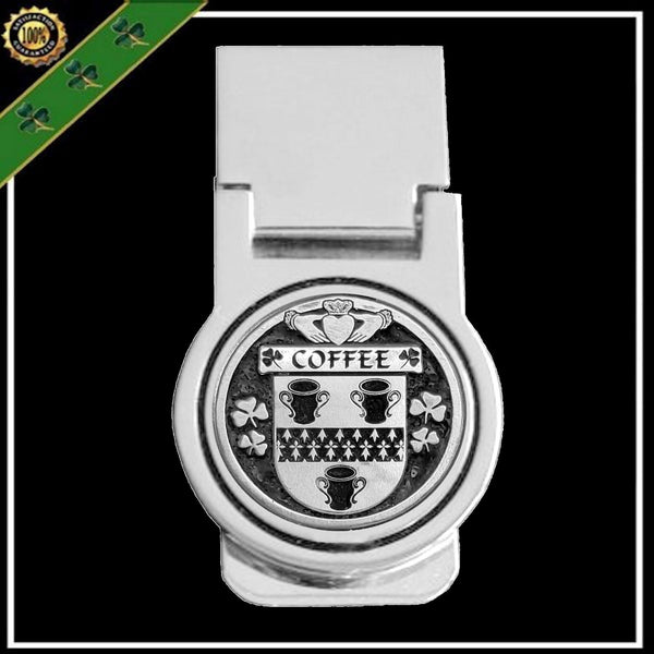 Coffee Irish Disk Coat of Arms Round Money Clip