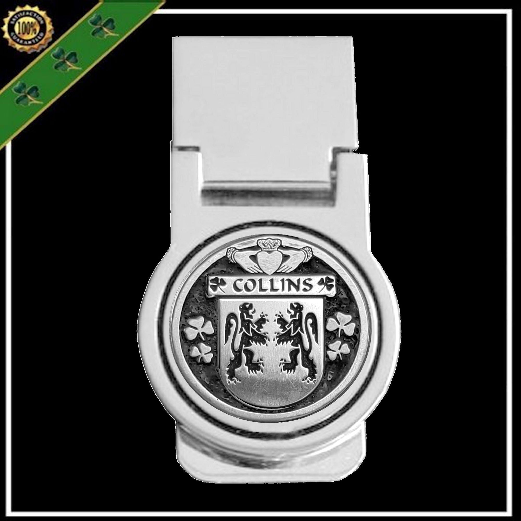 Collins Irish Disk Coat of Arms Round Money Clip