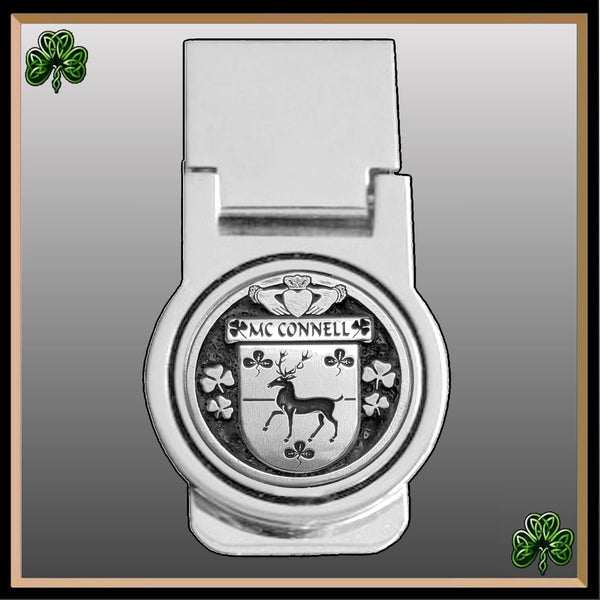 McConnell Irish Disk Coat of Arms Round Money Clip