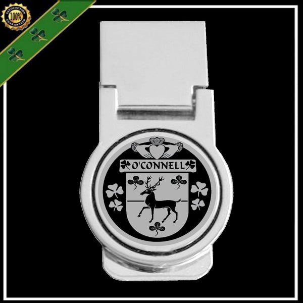 O'Connell Irish Disk Coat of Arms Round Money Clip