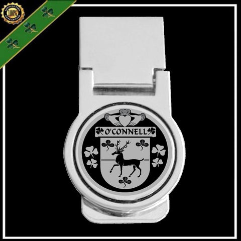 O'Connell Irish Disk Coat of Arms Round Money Clip