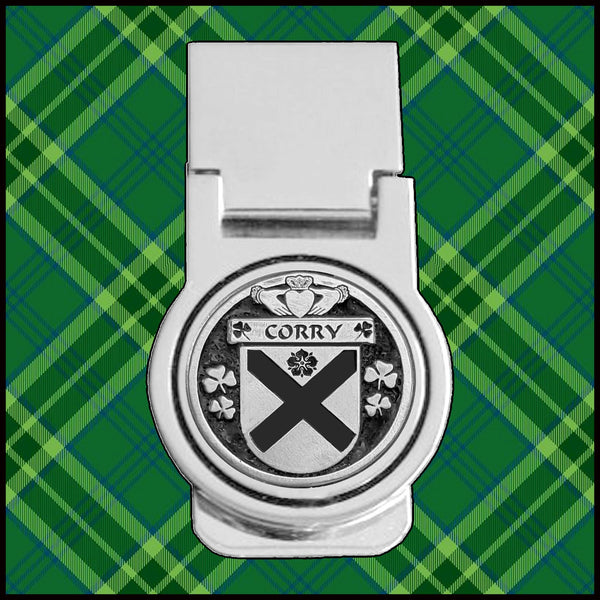Corry Irish Disk Coat of Arms Round Money Clip