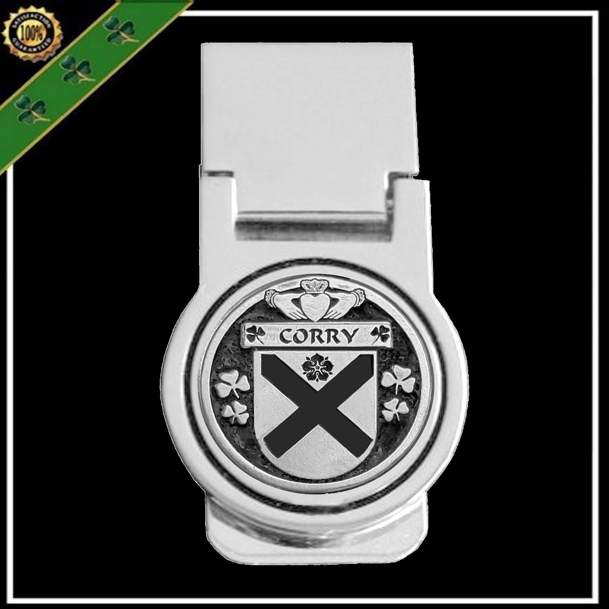 Corry Irish Disk Coat of Arms Round Money Clip