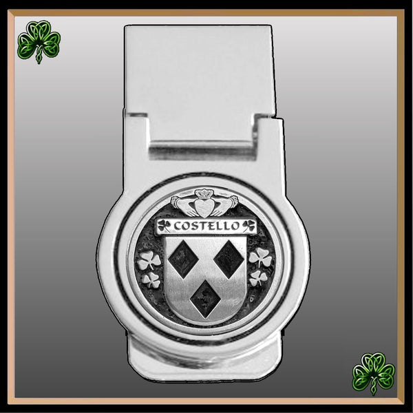 Costello Irish Disk Coat of Arms Round Money Clip
