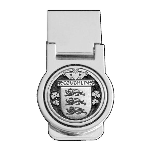 Coughlin Irish Disk Coat of Arms Round Money Clip