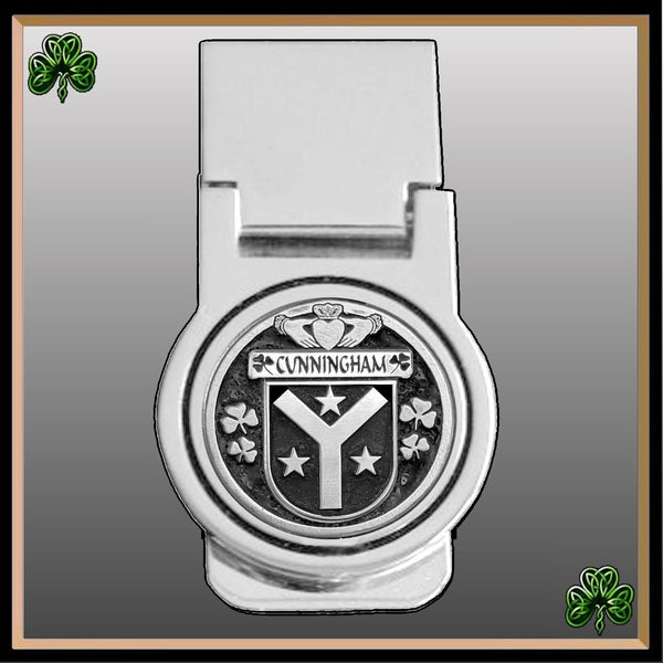 Cunningham Irish Disk Coat of Arms Round Money Clip