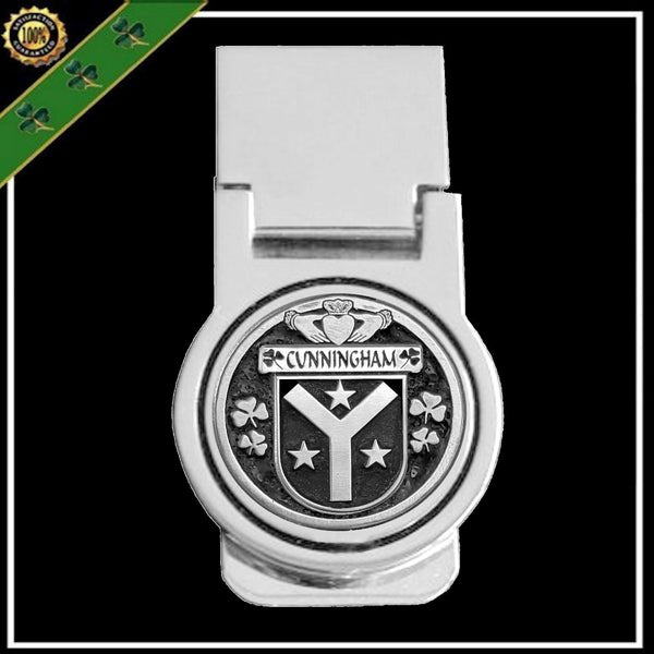 Cunningham Irish Disk Coat of Arms Round Money Clip