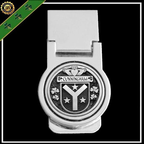 Cunningham Irish Disk Coat of Arms Round Money Clip