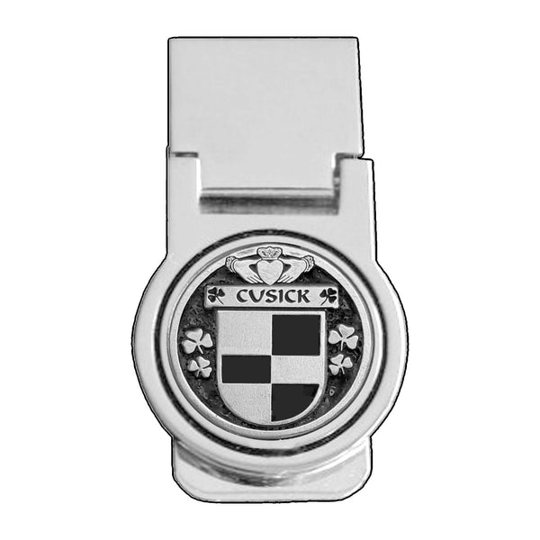 Cusick Irish Disk Coat of Arms Round Money Clip