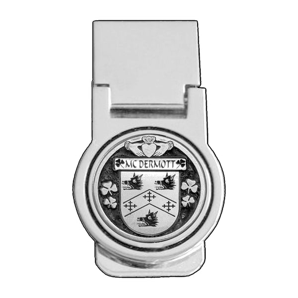 McDermott Irish Disk Coat of Arms Round Money Clip