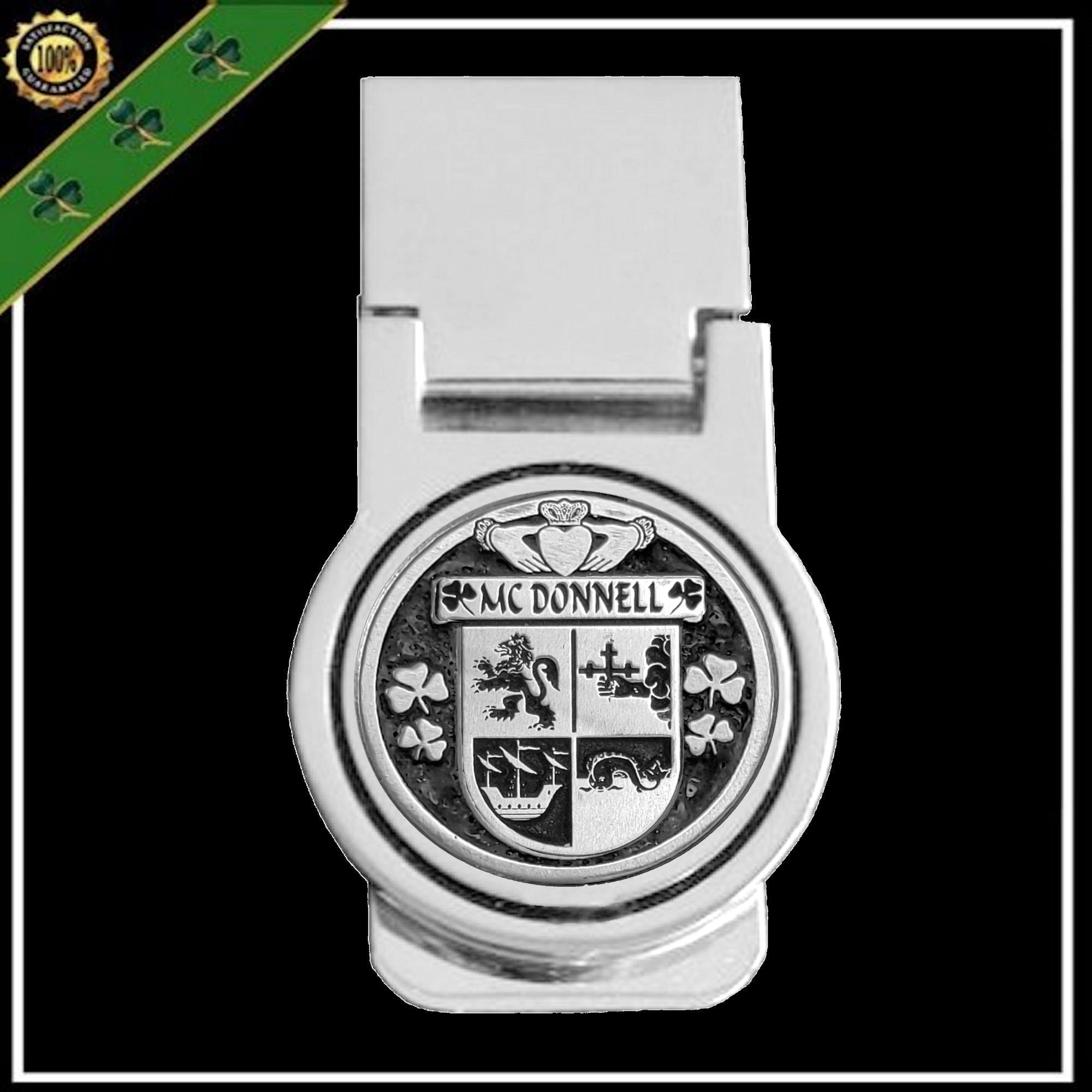 McDonnell Irish Disk Coat of Arms Round Money Clip
