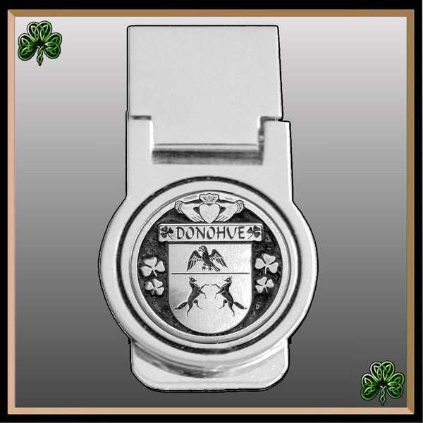 Donohue Irish Disk Coat of Arms Round Money Clip
