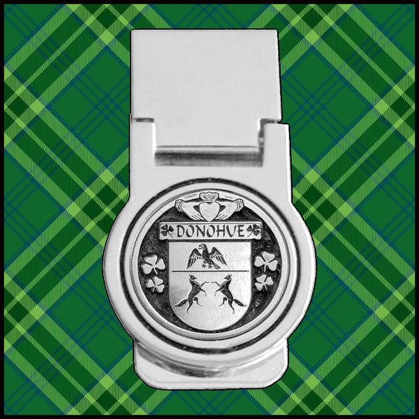 Donohue Irish Disk Coat of Arms Round Money Clip