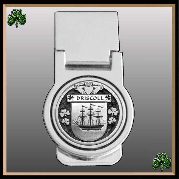 Driscoll Irish Disk Coat of Arms Round Money Clip