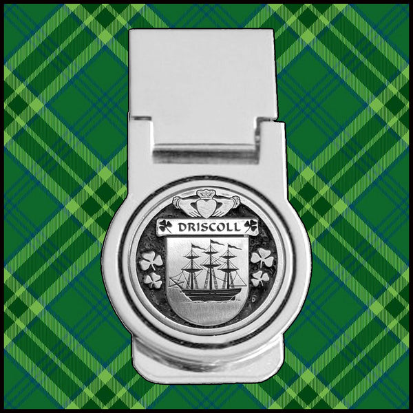 Driscoll Irish Disk Coat of Arms Round Money Clip