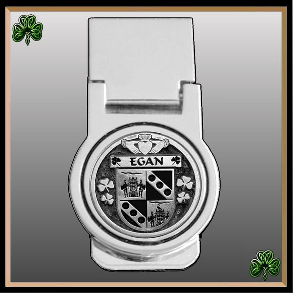 Egan Irish Disk Coat of Arms Round Money Clip