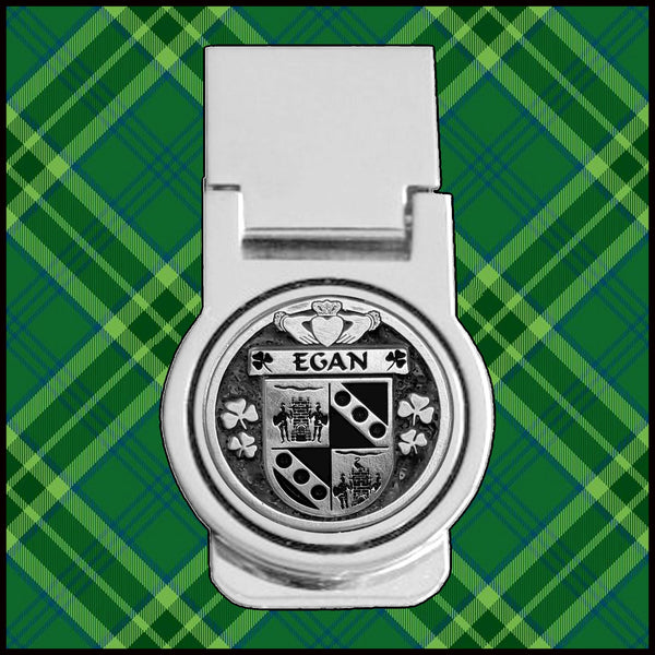 Egan Irish Disk Coat of Arms Round Money Clip