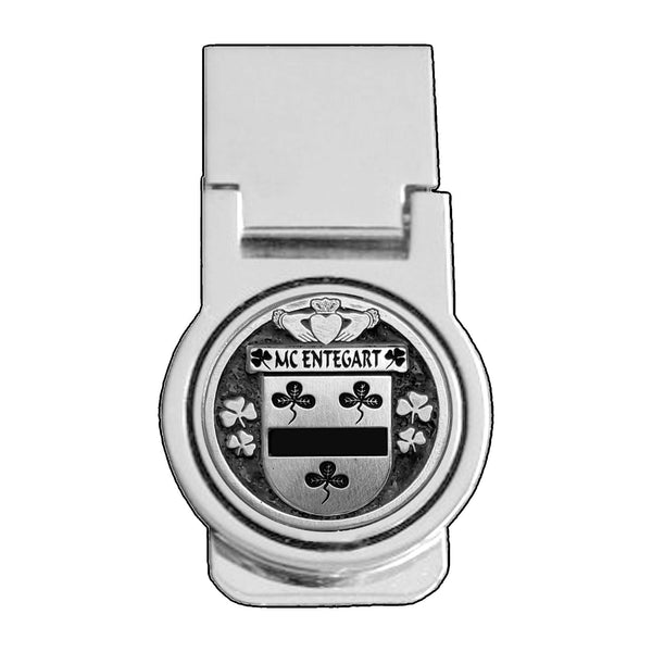 McEntegart Irish Disk Coat of Arms Round Money Clip