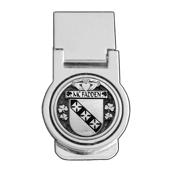 McFadden Irish Disk Coat of Arms Round Money Clip