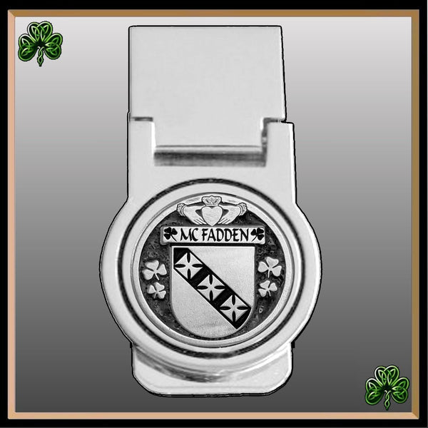 McFadden Irish Disk Coat of Arms Round Money Clip