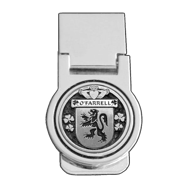 O'Farrell Irish Disk Coat of Arms Round Money Clip