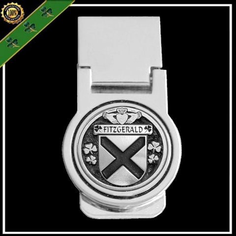 FitzGerald Irish Disk Coat of Arms Round Money Clip
