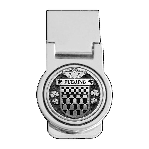 Fleming Irish Disk Coat of Arms Round Money Clip