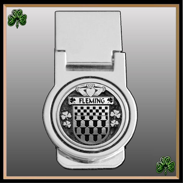 Fleming Irish Disk Coat of Arms Round Money Clip