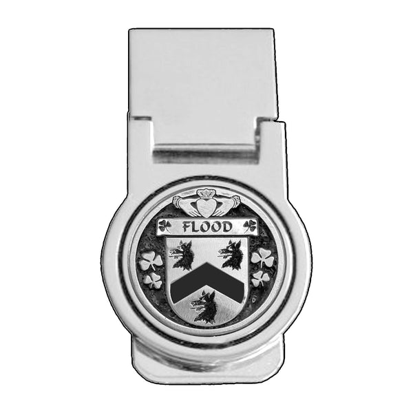 Flood Irish Disk Coat of Arms Round Money Clip