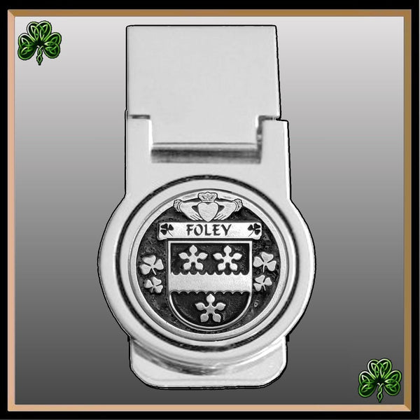 Foley Irish Disk Coat of Arms Round Money Clip