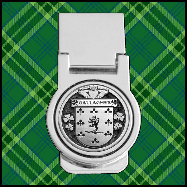 Gallagher Irish Disk Coat of Arms Round Money Clip