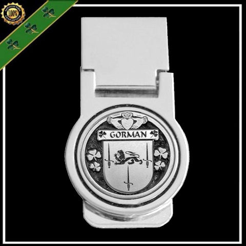 Gorman Irish Disk Coat of Arms Round Money Clip
