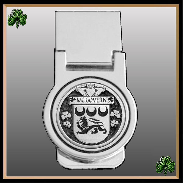 McGovern Irish Disk Coat of Arms Round Money Clip