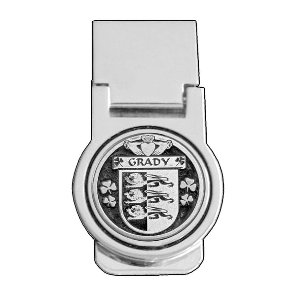 Grady Irish Disk Coat of Arms Round Money Clip