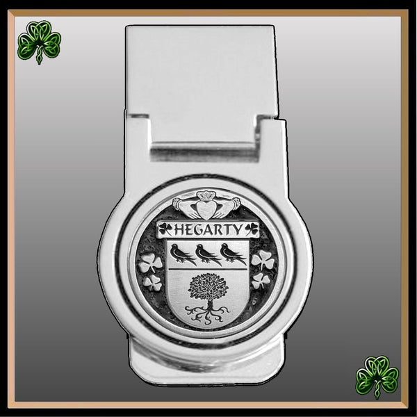 Hegarty Irish Disk Coat of Arms Round Money Clip