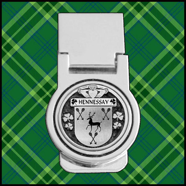 Hennessay Irish Disk Coat of Arms Round Money Clip