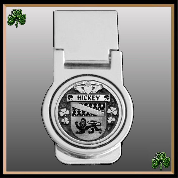 Hickey Irish Disk Coat of Arms Round Money Clip