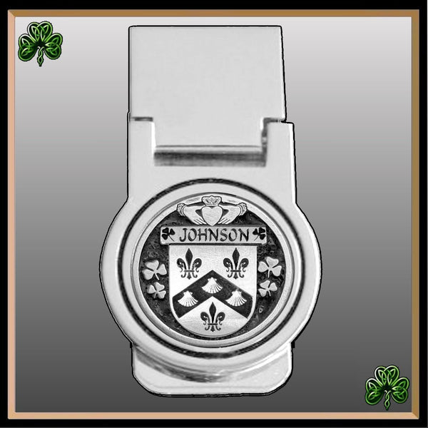 Johnson Irish Disk Coat of Arms Round Money Clip