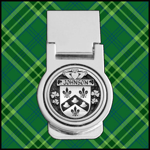 Johnson Irish Disk Coat of Arms Round Money Clip
