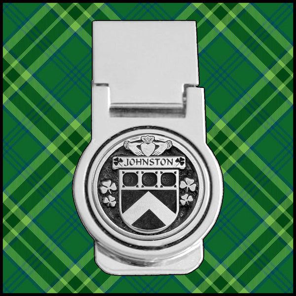 Johnston Irish Disk Coat of Arms Round Money Clip