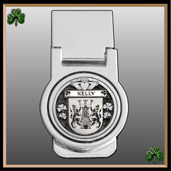Kelly Irish Disk Coat of Arms Round Money Clip