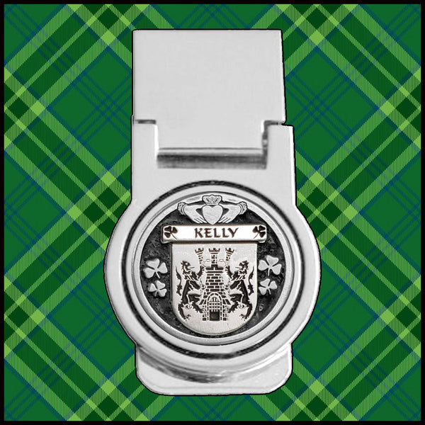 Kelly Irish Disk Coat of Arms Round Money Clip