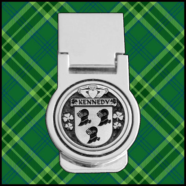 Kennedy Irish Disk Coat of Arms Round Money Clip