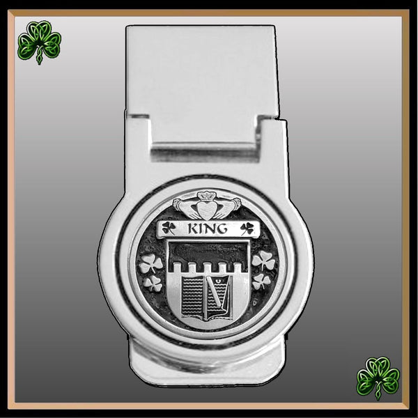 King Irish Disk Coat of Arms Round Money Clip