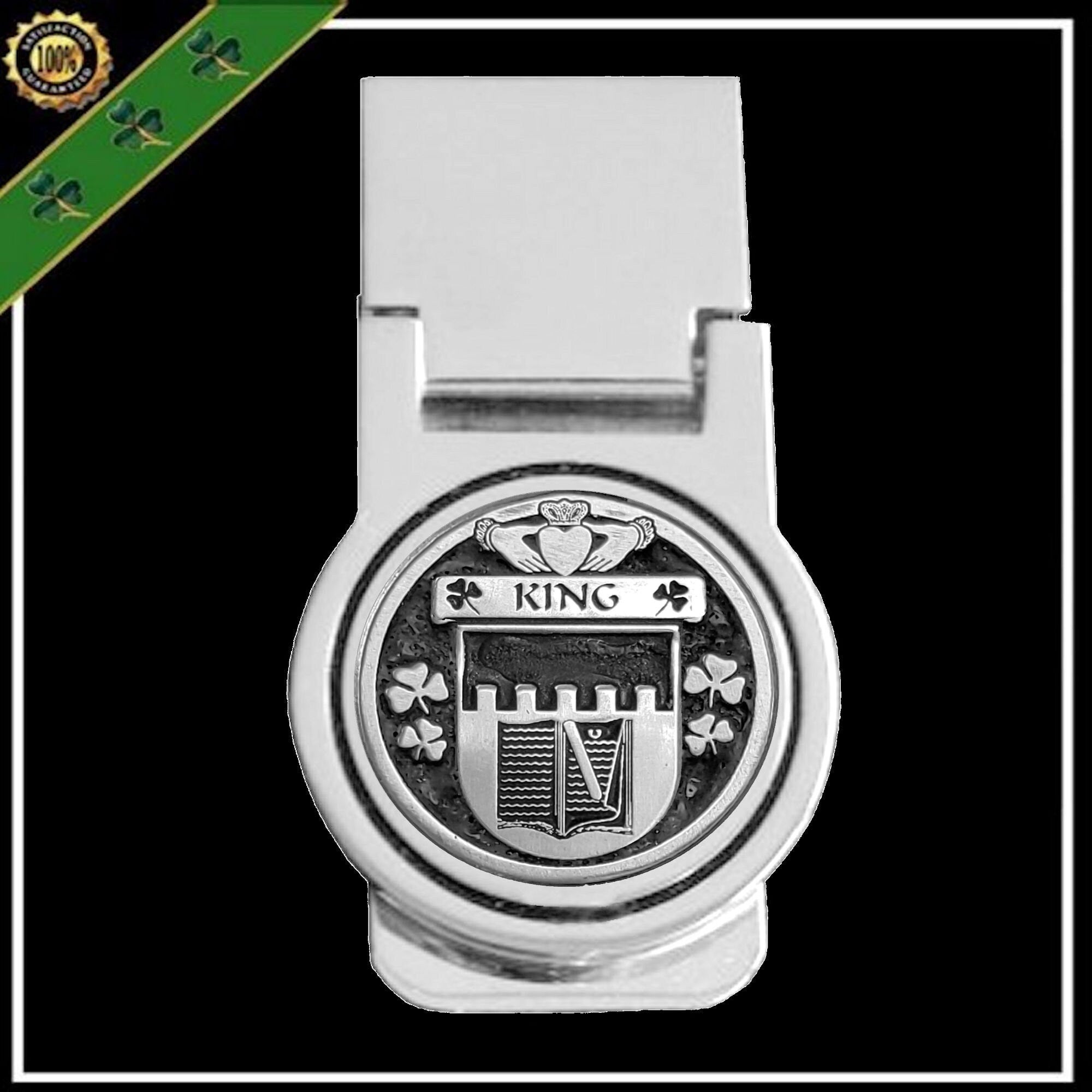 King Irish Disk Coat of Arms Round Money Clip