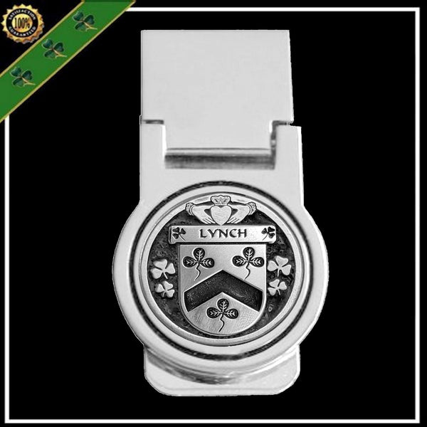 Lynch Irish Disk Coat of Arms Round Money Clip