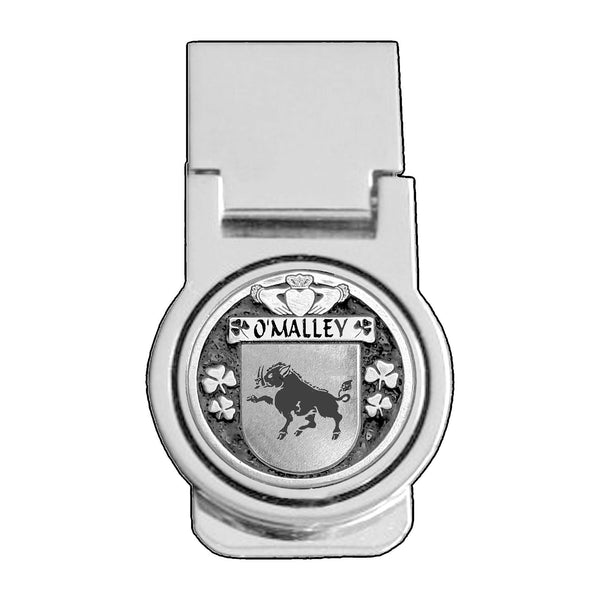 O'Malley Irish Disk Coat of Arms Round Money Clip